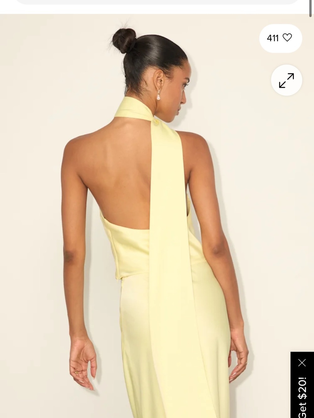 Lulu's Pale Yellow Asymmetric Maxi Dress - Picture 2 of 2